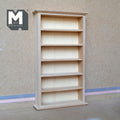 1:12 Scale Miniature Unpainted Bookcase, 6 Shelves, 6-11/16 inch tall, DIY Dollhouse Supply (wood)