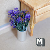 Dollhouse Supplies potted plants dolls house decoration living room 1 12th scale miniature (purple) - F091