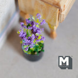 Dollhouse Supplies potted plants dolls house decoration living room 1 12th scale miniature (purple) - B057