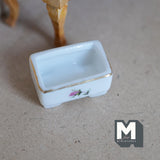 Miniature Ceramic Planter Box 1:12 Scale Dollhouse Supplies Garden Bonsai Pot 11/16 inch tall - B094