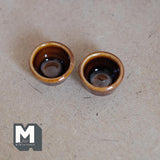 Dollhouse Supplies Ceramic Pots Set of 2 Planters 1:12 Scale Miniature Flower Pots half in tall (brown) - B078