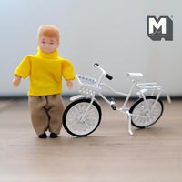 1:12 Scale Miniature Kid's Bike with Basket 3-3/14 inch long (metal) - C030