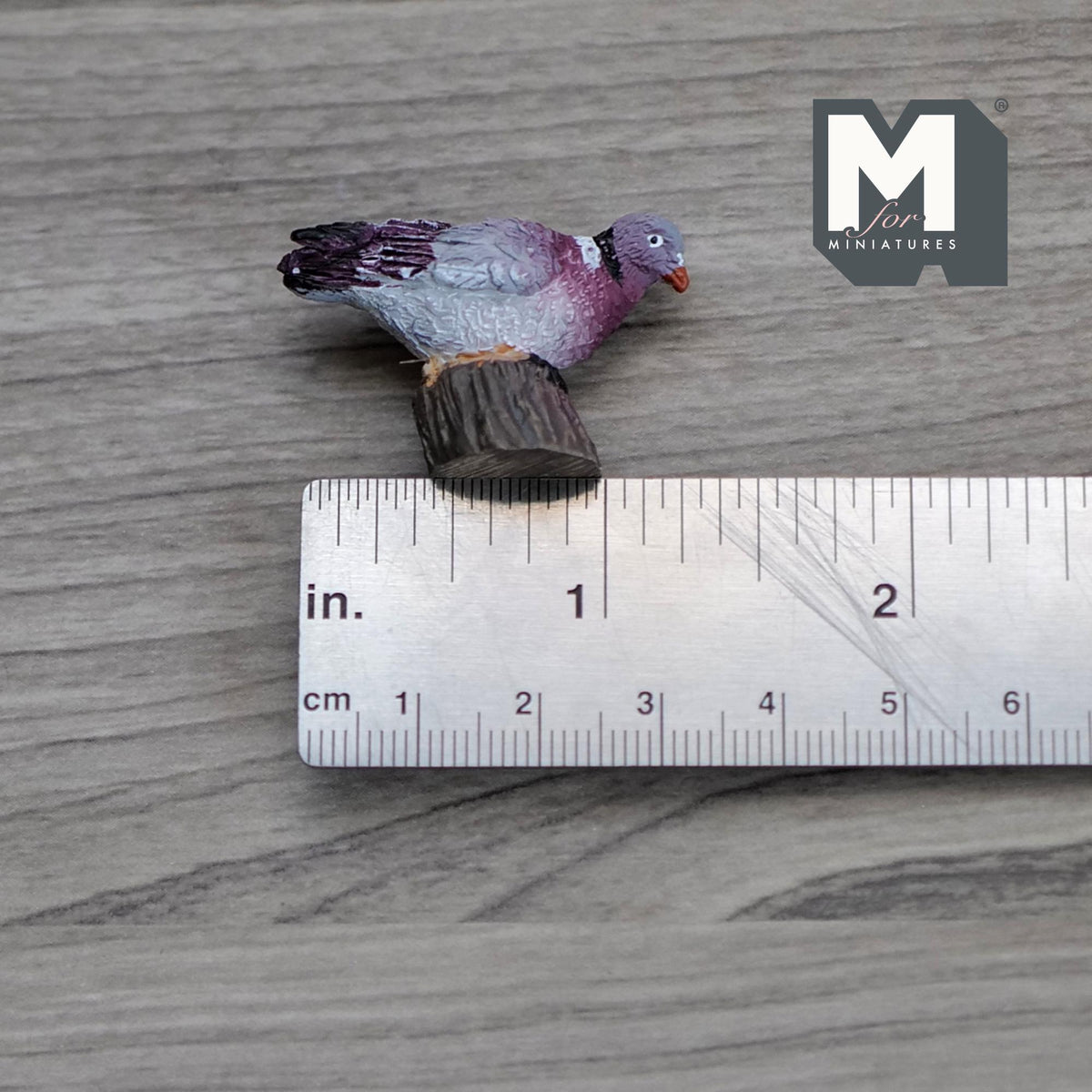 Miniature Pigeon 1:12 Scale Dollhouse Supplies Animal Dove 1-3/8 inch long (cast resin) - C058