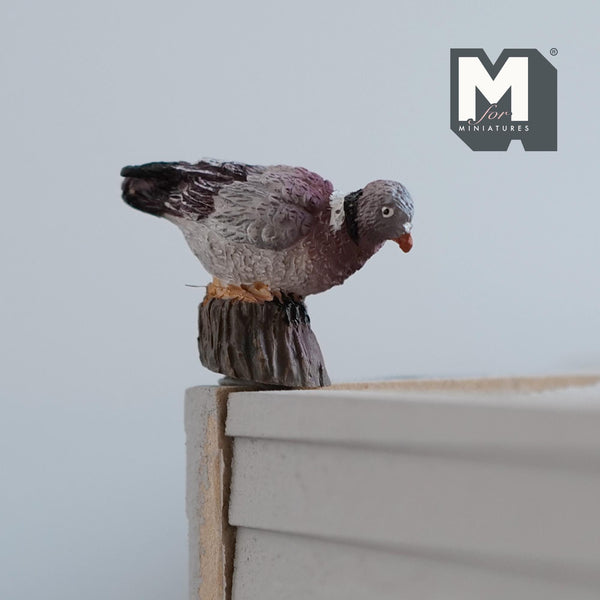 Miniature Pigeon 1:12 Scale Dollhouse Animal Dove 1-3/8 inch long (cast resin) - C058