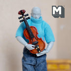 Violon miniature en bois à l'échelle 1:12 avec archet, 6,5 cm de long, accessoire pour maison de poupée DIY