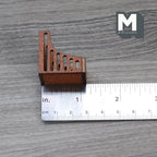 Miniaturowy uchwyt na pocztę w skali 1:12, z barierkami, wysokości 1-3/16 cala, do samodzielnego montażu, do domków dla lalek (brązowy) (drewno)