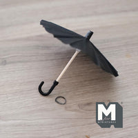 Miniature Foldable Umbrella 1:12 Scale Dollhouse Retractable Umbrella 3-1/8 inch long (fabric cloth) - G052