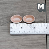 Miniature Ceramic Oval Bowls Set of 2 , 1:12 Scale Dollhouse Supplies Tableware (yellow) - A077