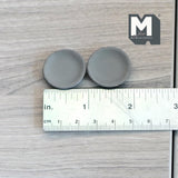 Miniature Ceramic Dining Plates 1:12 Scale Dollhouse Supplies Tableware Set of 2 , 15/16 inch (dia.) (brown) - A077