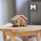 Miniature Gingerbread House Snowman Christmas Tree and Gingerbread Man  1:12 Scale Dollhouse Food Decoration (Fake miniature) - J019