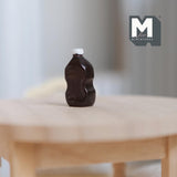 Miniature BBQ Sauce Bottle 1:12 Scale Dollhouse Supplies Food Dressing Bottle 13/16 inch tall  (black) - F035