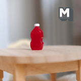 Miniature Ketchup Bottle 1:12 Scale Dollhouse Supplies Food Dressing Bottle 13/16 inch tall  (red) - F035