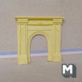 1:12 Scale Miniature Unpainted Fireplace Surround, Arched Opening, Mantel Shelf, 4 inch wide, DIY Dollhouse Supply (cast resin) (cream)