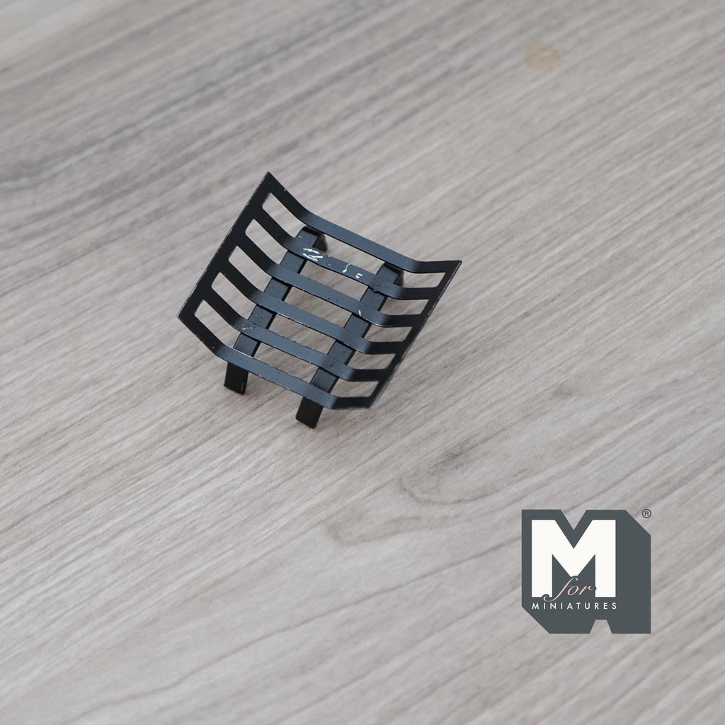 1:12 Scale Miniature Metal Fire Grate, 1-3/16 inch long, DIY Dollhouse Supply (black)