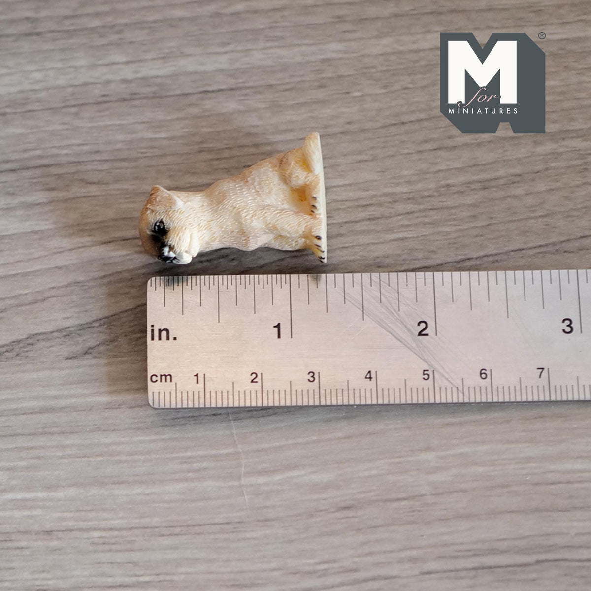 1:12 Scale Miniature Sitting Labrador Puppy, 1-1/4 inch tall, DIY Dollhouse Supply (cast resin) (cream)