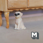 1:12 Scale Miniature Sitting Labrador Puppy, 1-1/4 inch tall, DIY Dollhouse Supply (cast resin) (cream)