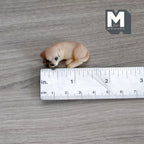 Chiot Labrador endormi miniature à l'échelle 1:12, 3,7 cm de long, fourniture pour maison de poupée DIY (résine coulée) (crème)