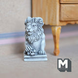 Dollhouse Supplies Fairy Garden Stone Lion Guardian Facing Right 1-3/4 inch tall (cast resin) (light gray) - B043
