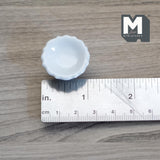 Miniature Ceramic Pedestal Tray 1:12 Scale Dollhouse Supplies Fruit Tray Cake Stand 5/8 inch tall (white) - A077