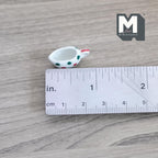 1:12 Scale Miniature Ceramic Cream Boat with Handle, 13/16 inch long, DIY Dollhouse Supply (red polka dot)