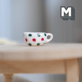 Dollhouse Supplies Cream Boat Milk Cup Milk Pot Sauce Pot 1:12 Scale Miniature Ceramic Sauce Pot (red) - A040