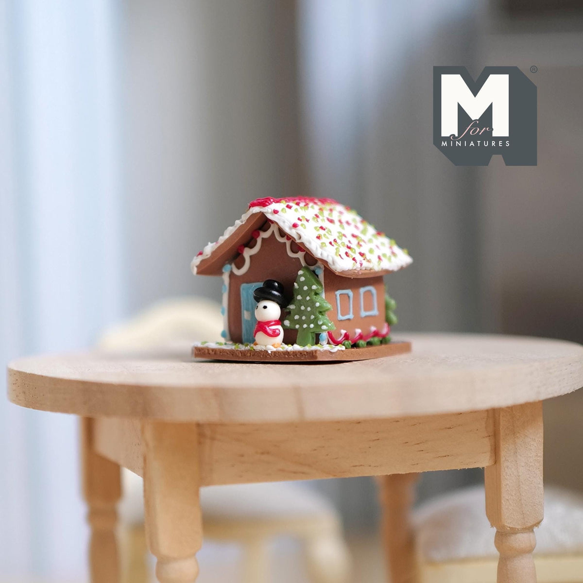 Miniature Gingerbread House Snowman Christmas Tree and Gingerbread Man  1:12 Scale Dollhouse Food Decoration (Fake miniature) - J019