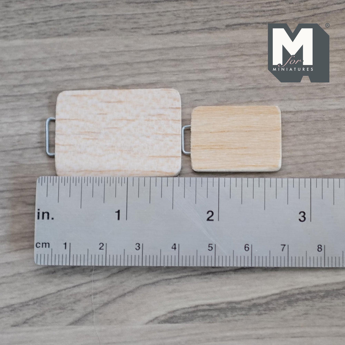 1:12 Scale Miniature Cutting Boards, Set of 2, 1-3/8 inch long, DIY Dollhouse Supply (balsa wood) (beige)