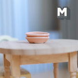Miniature Ceramic Oval Bowls Set of 2 , 1:12 Scale Dollhouse Supplies Tableware (yellow) - A077