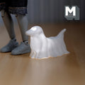 1:12 Scale Miniature Draped Ghost Dachshund, Halloween Decor, with Micro LED Lights, 1-1/8 inch tall, DIY Dollhouse Supply (white)