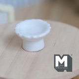 Miniature Ceramic Pedestal Tray 1:12 Scale Dollhouse Supplies Fruit Tray Cake Stand 5/8 inch tall (white) - A077