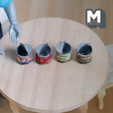 Miniature Opened Tin Cans Dollhouse Supplies Food Cans Set of 4 - E091