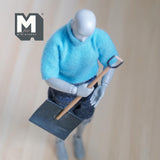 Dollhouse Supplies Miniature Snow Shovel 1:12 Scale Metal Blade Shovel with Wood Handle Snow Pusher 3-1/8 inch long - F076