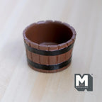 Miniatura in scala 1:12 fioriera a botte, effetto legno con cerchi neri, Ø 1-7/16 inch, accessori fai da te per casa delle bambole (resina) (verde)