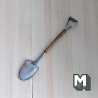 Miniature Metal Round Nose Shovel with Wood Handle 1:12 Scale Dollhouse Fairy Garden Tool Long Digging Shovel 4-1/8 inch long - F076