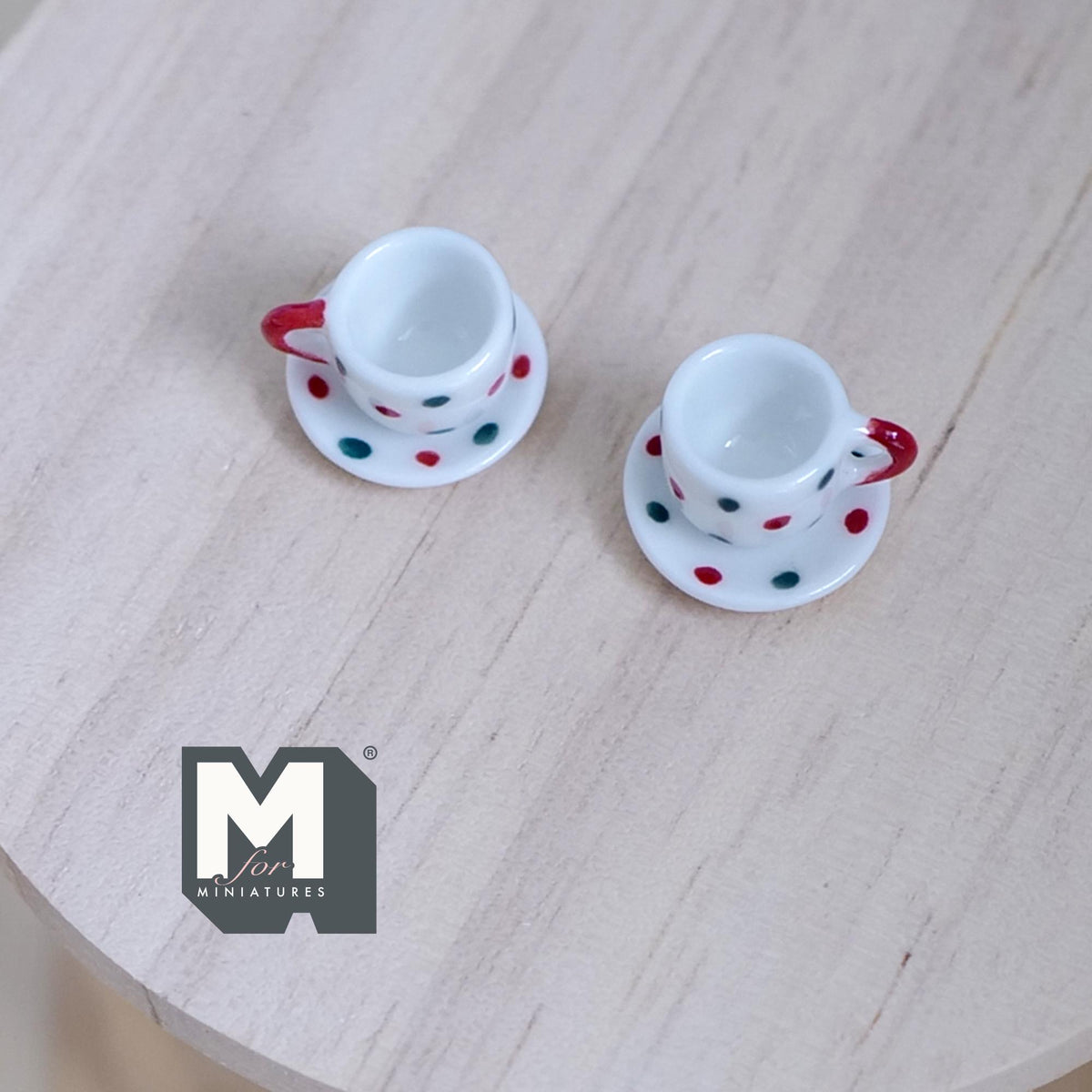 1:12 miniature ceramic coffee mug with handle tea cup 2 sets 4 pcs total - A076