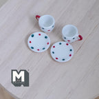 1:12 miniature ceramic coffee mug with handle tea cup 2 sets 4 pcs total - A076