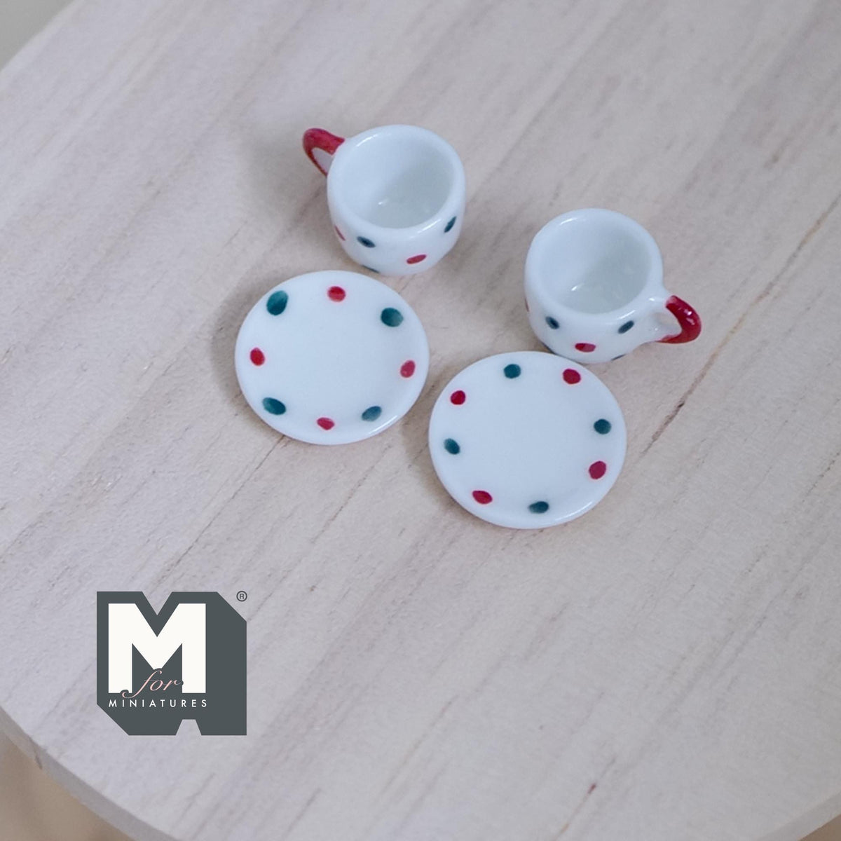 1:12 miniature ceramic coffee mug with handle tea cup 2 sets 4 pcs total - A076