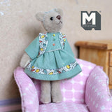 Miniature Plush Bear in One Piece Dress Dollhouse Lady Bear 3-1/8 inch tall (from WMB) - H047