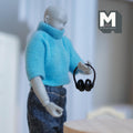 1:12 Scale Miniature Over Ear Headphones, 11/16 inch tall, DIY Dollhouse Supply (black) (non working)