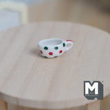 Dollhouse Supplies Cream Boat Milk Cup Milk Pot Sauce Pot 1:12 Scale Miniature Ceramic Sauce Pot (red) - A040