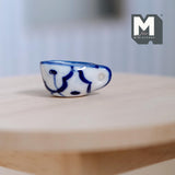 Dollhouse Cream Boat Milk Cup Milk Pot Sauce Pot 1:12 Scale Miniature Ceramic Sauce Pot (blue) - A040