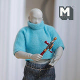 Miniature Hand Drill 1:12 Scale Dollhouse Supplies Diorama Workshop Tool Drill 1-1/8 inch long (metal) (red handle) - F076