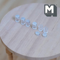 Miniature Baby Jars with Lids 1:12 Scale Dollhouse Glass Containers Set of 6 3/16 inch tall (plastic) - E083