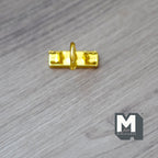 1:12 Scale Miniature Widespread Faucet, Double Handle, 1 inch wide, DIY Dollhouse Supply (gold)