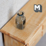 Miniature Glass Vase 1:12 Scale Water Bottle Dollhouse Supplies Decoration 1-1/8 inch tall (gray) (C)