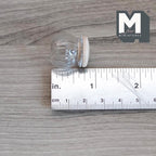 1:12 Scale Miniature Ribbed Clear Glass Jar with Pink Wood Lid, 11/16 inch tall, DIY Dollhouse Supply (S)