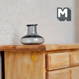 1:12 Dollhouse Supplies Miniature Small Clear Gray Glass Bottle / Glass Gray Flower Vase (Y)