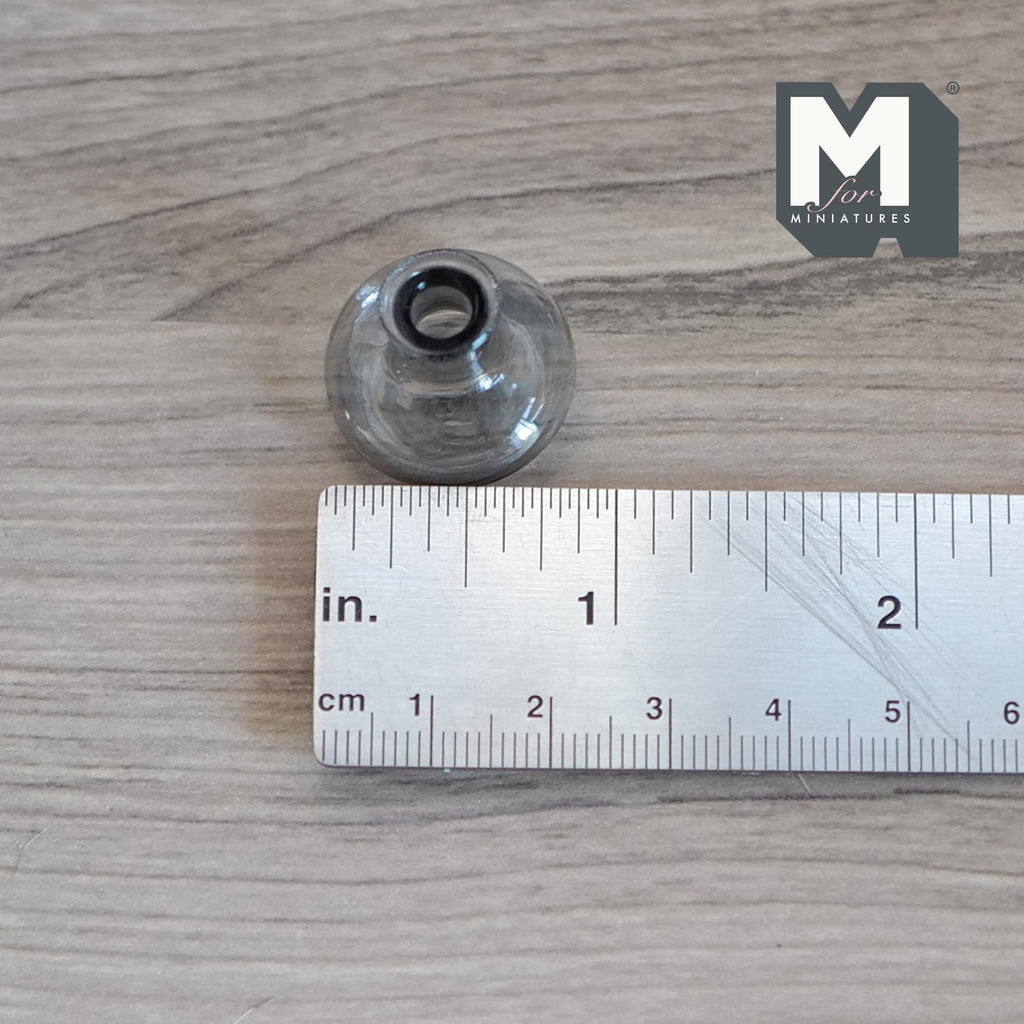 1:12 Scale Miniature Glass Bottle Vase, Squat Round Body, 13/16 inch tall, DIY Dollhouse Supply (gray) (Y)