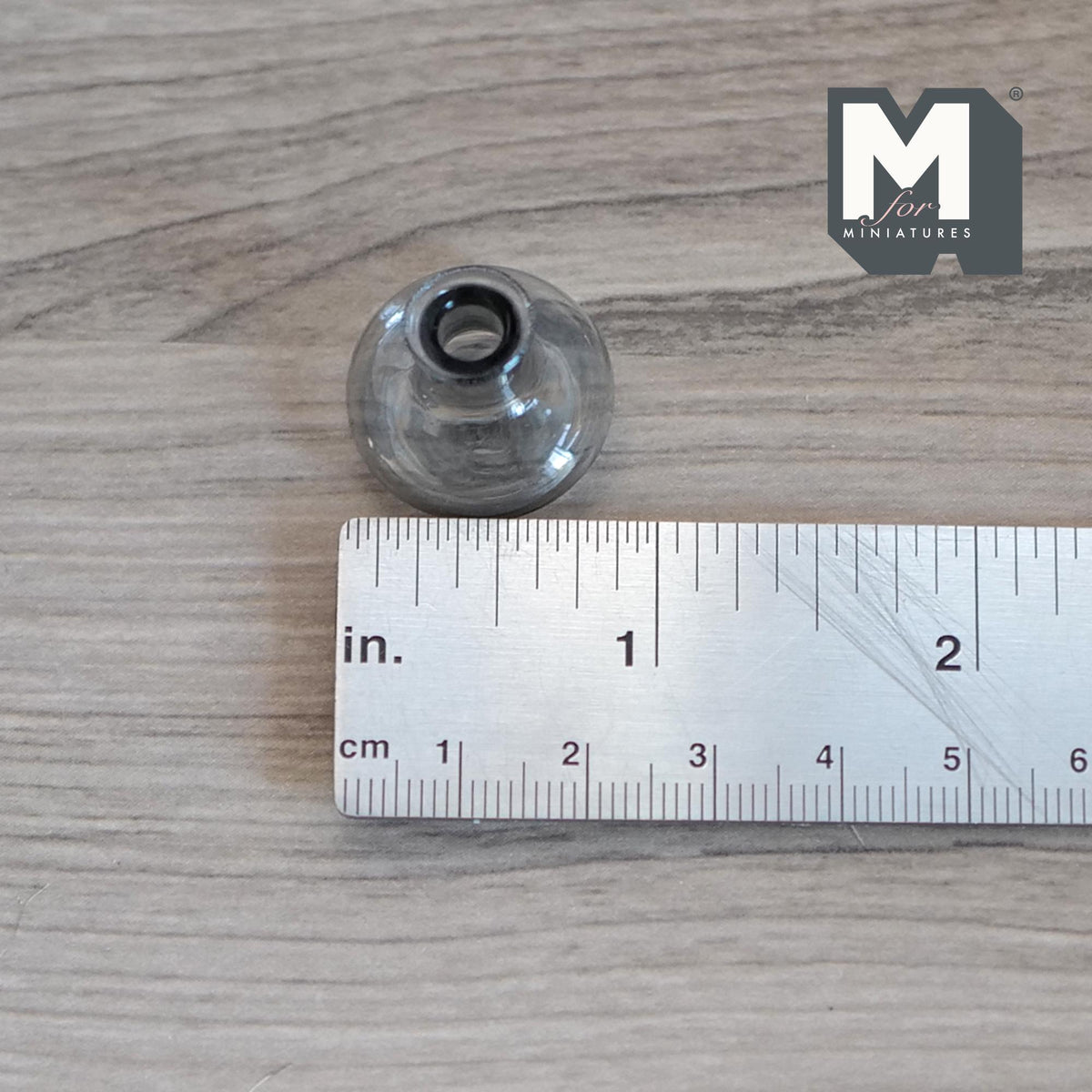 1:12 Scale Miniature Glass Bottle Vase, Squat Round Body, 13/16 inch tall, DIY Dollhouse Supply (gray) (Y)