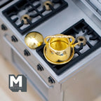 Miniatyrkanna i metall med lock i skala 1:12, 7/8 tum i diameter, DIY-tillbehör till dockskåp (guld)